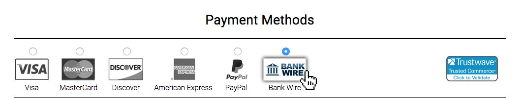 A bank-wire transfer