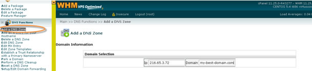 cPanel - add DNS zone cPanel - add DNS zone